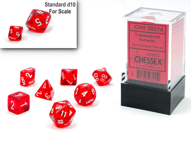 Chessex - Translucent Mini-Polyhedral 7 Die Set [Choose A Color]