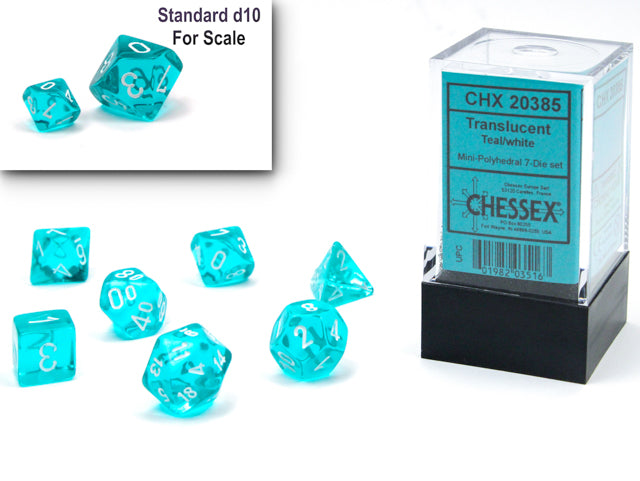 Chessex - Translucent Mini-Polyhedral 7 Die Set [Choose A Color]