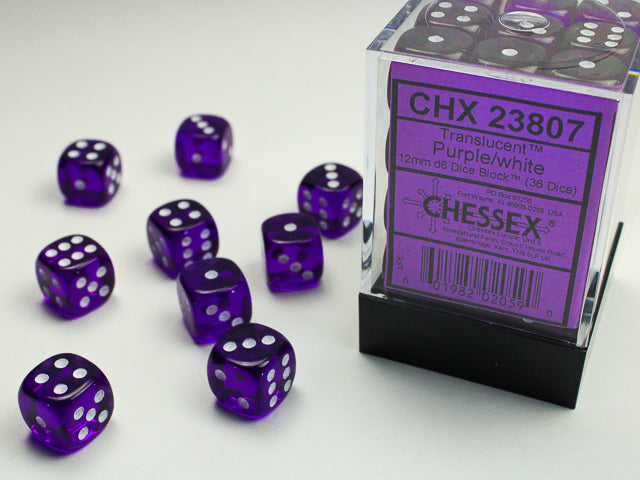 Chessex - Translucent 12mm D6 Dice Block (36 Dice) [Choose A Color]