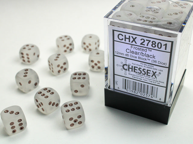Chessex - Frosted 12mm D6 Dice Block (36 Dice) [Choose A Color]