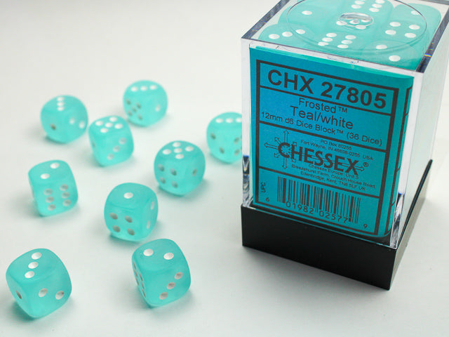 Chessex - Frosted 12mm D6 Dice Block (36 Dice) [Choose A Color]
