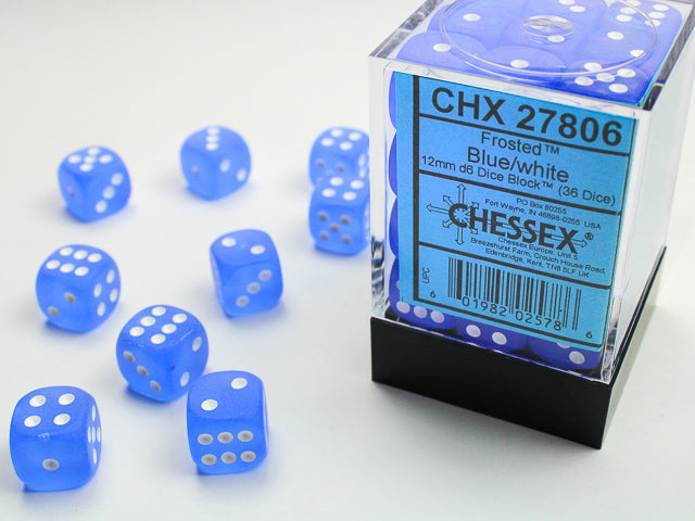 Chessex - Frosted 12mm D6 Dice Block (36 Dice) [Choose A Color]