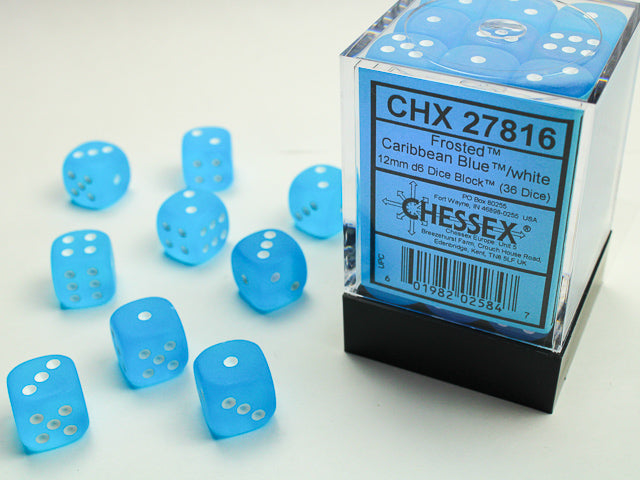 Chessex - Frosted 12mm D6 Dice Block (36 Dice) [Choose A Color]