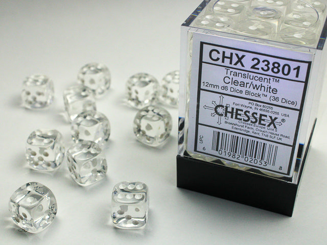 Chessex - Translucent 12mm D6 Dice Block (36 Dice) [Choose A Color]