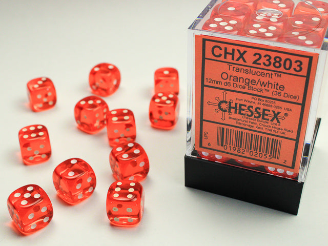 Chessex - Translucent 12mm D6 Dice Block (36 Dice) [Choose A Color]