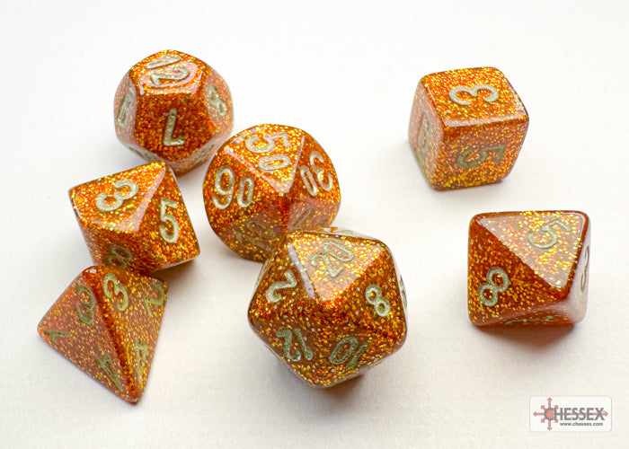 Chessex - Glitter Mini-Polyhedral 7 Die Set [Choose A Color]