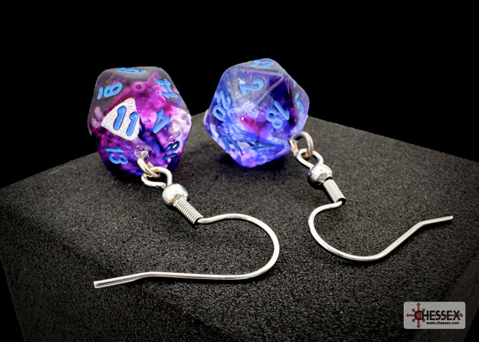 Chessex Hook Earrings - Nebula Mini D20 [Pick A Color]