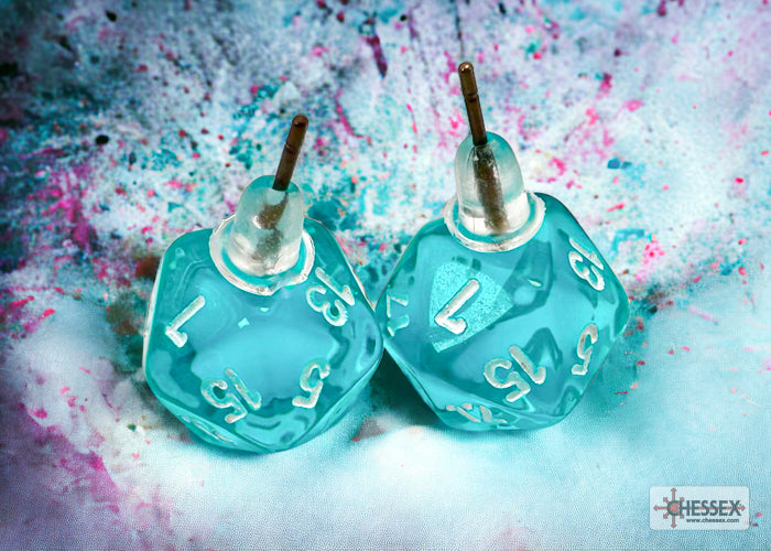 Chessex Stud Earrings - Translucent Mini D20 [Pick A Color]