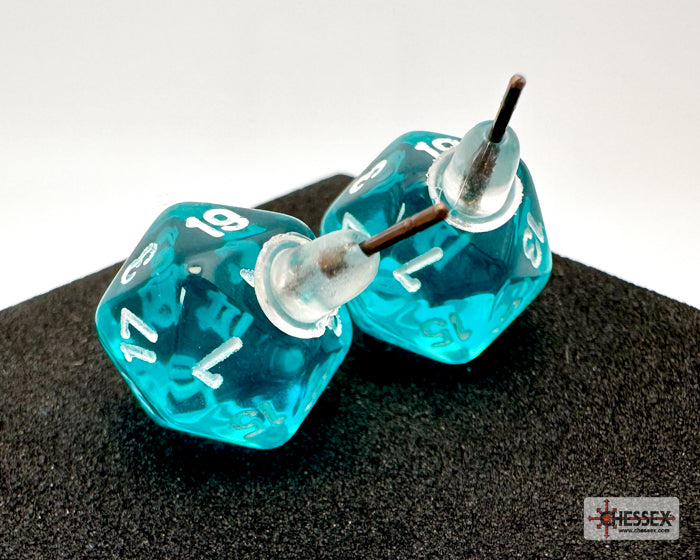 Chessex Stud Earrings - Translucent Mini D20 [Pick A Color]