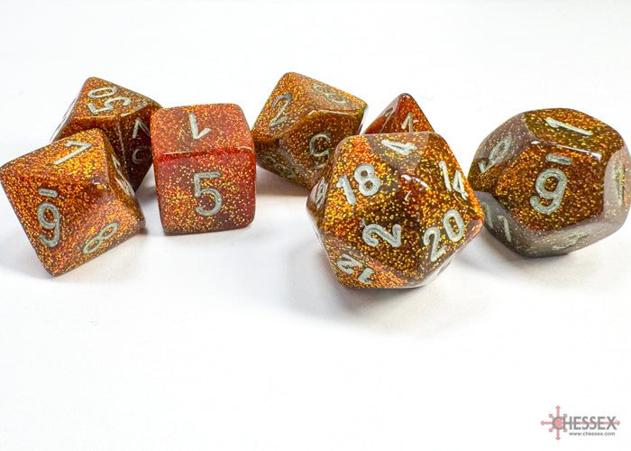 Chessex - Glitter Polyhedral 7 Die Set [Choose A Color]