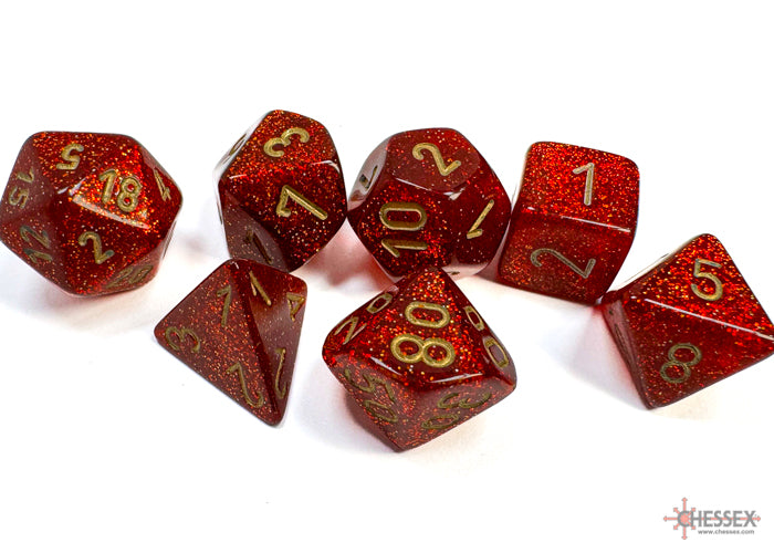 Chessex - Glitter Polyhedral 7 Die Set [Choose A Color]