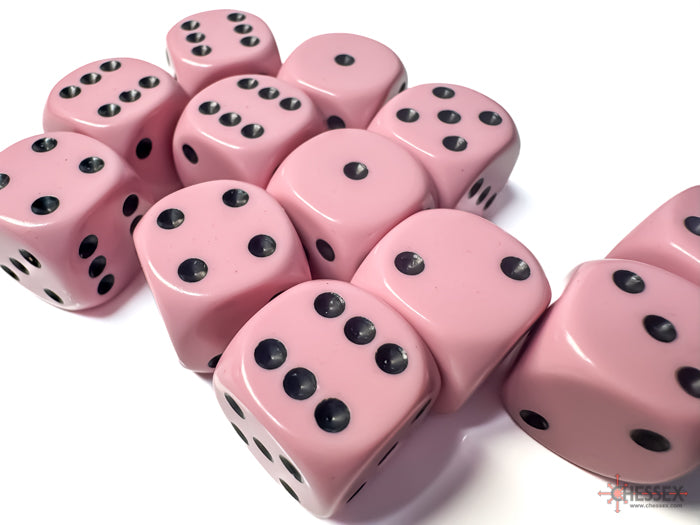 Chessex - Opaque 16mm D6 Dice Block (12 Dice) [Choose A Color]
