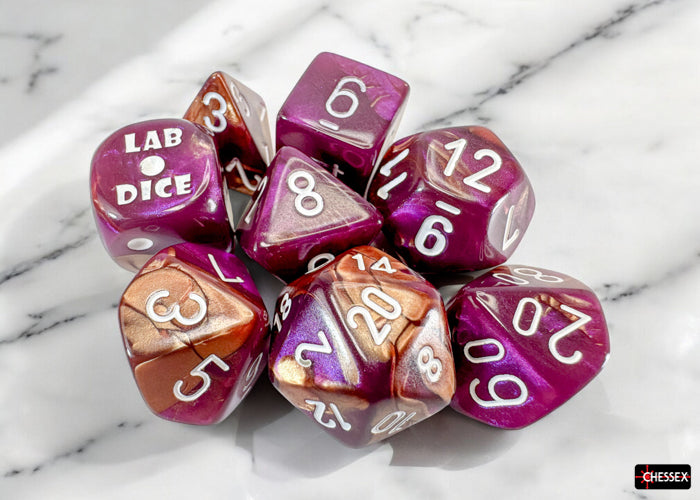 Chessex - Set Tube Lab Dice Gemini Polyhedral 7-Die Set [Choose A Color]