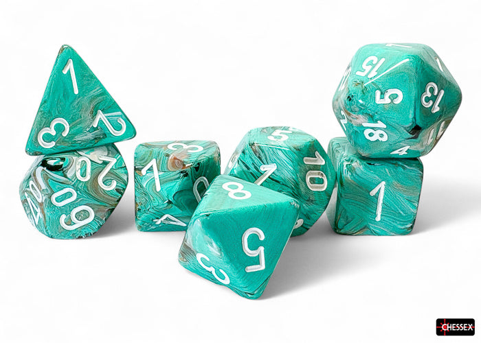 Chessex - Marble Mega-Hedral 7 Die Set [Choose A Color]