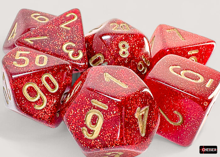 Chessex - Glitter Mega-Hedral 7 Die Set [Choose A Color]
