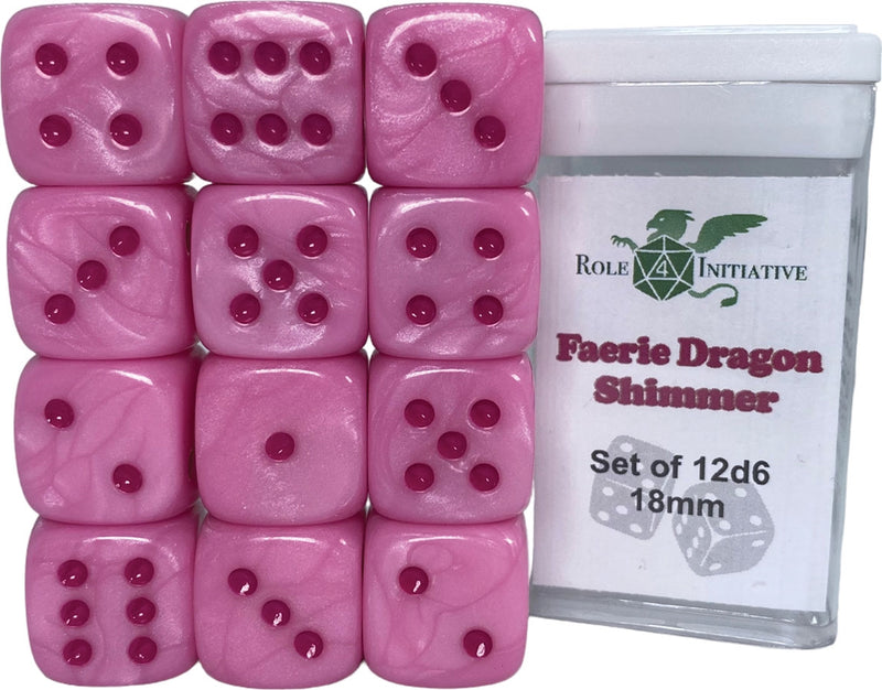 Role 4 Initiative - Shimmer Set of 12 d6 18mm Dice [Choose One]