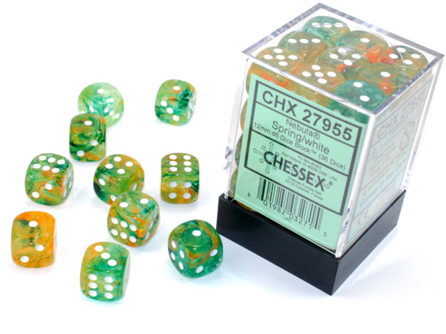 Chessex - Nebula 12mm D6 Dice Block (36 Dice) [Choose A Color]