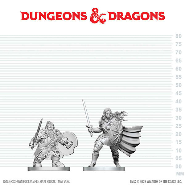 Nolzur's Marvelous Unpainted Miniatures - Dwarf Fighter & Orc Paladin