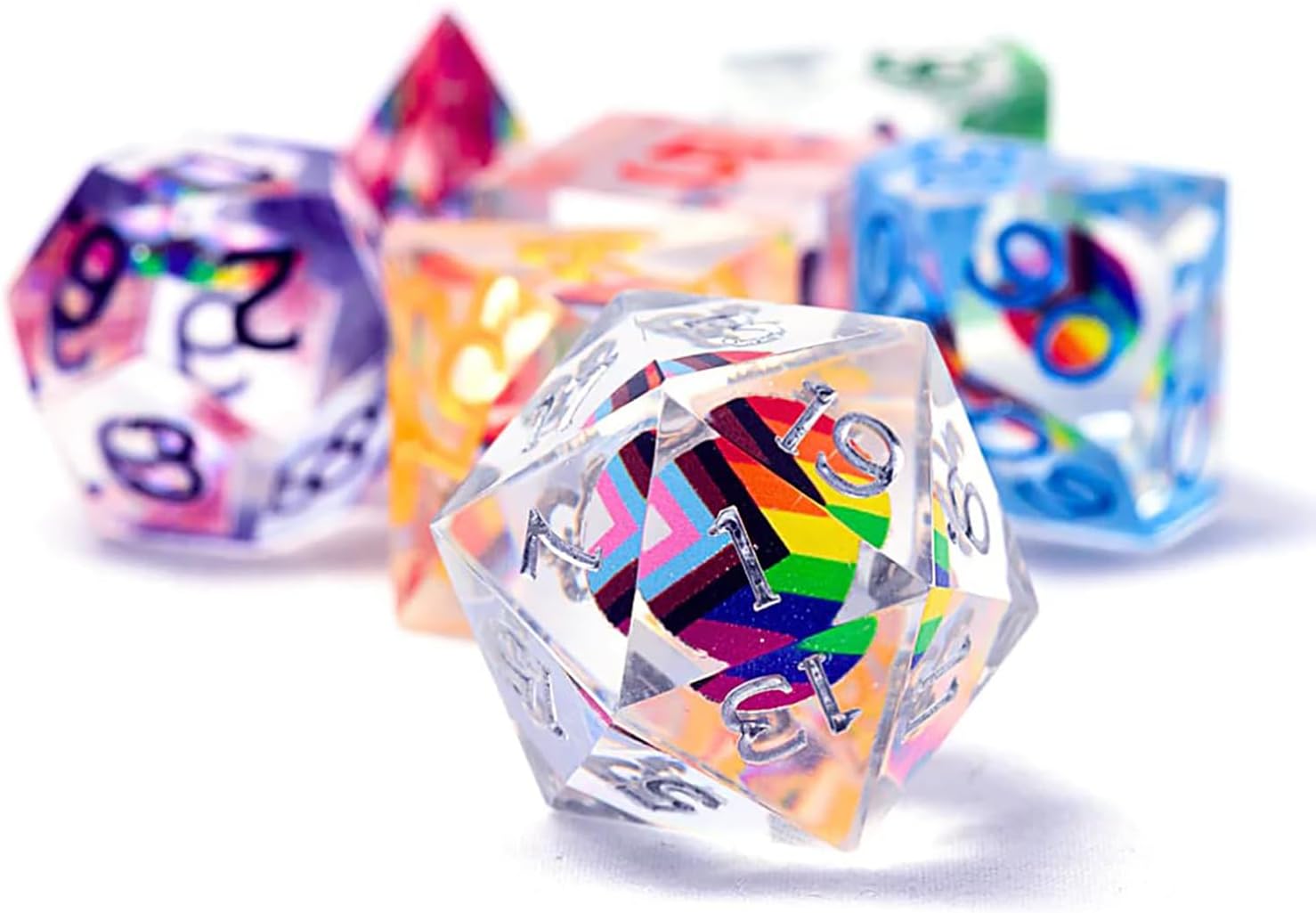 Sirius Dice: Dungeons & Dragons Progress Pride 7-Die RPG Dice Set