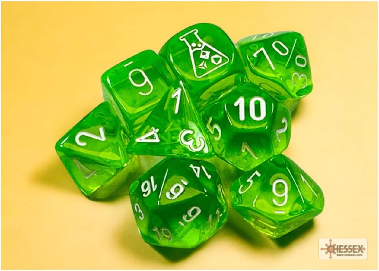 Lab Dice 7: Translucent Polyhedral 7-Die Set [Choose A Color]