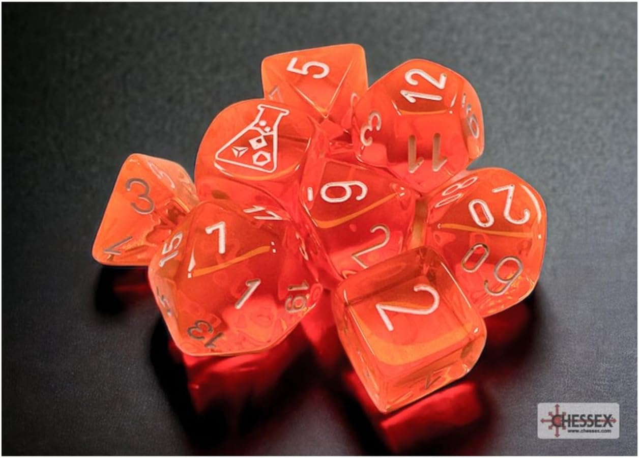 Lab Dice 7: Translucent Polyhedral 7-Die Set [Choose A Color]