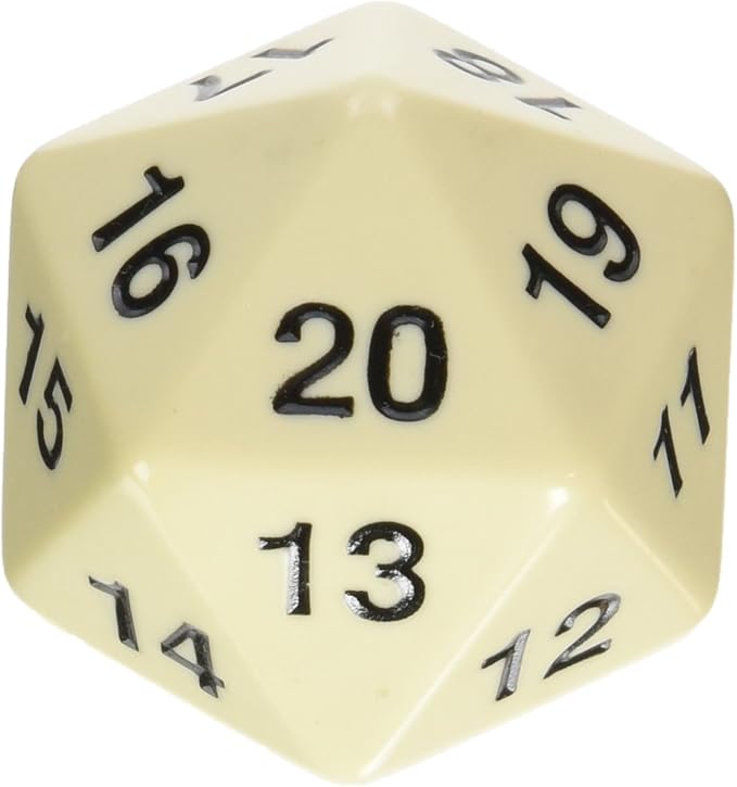 D20 55mm  Countdown Die - Opaque [Choose A Color]