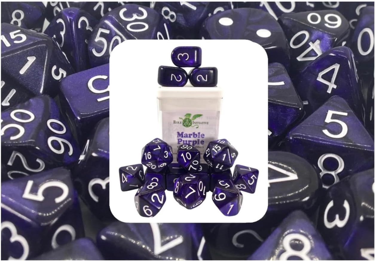 Role 4 Initiative - Marble Dice Set of 15 [Choose One]