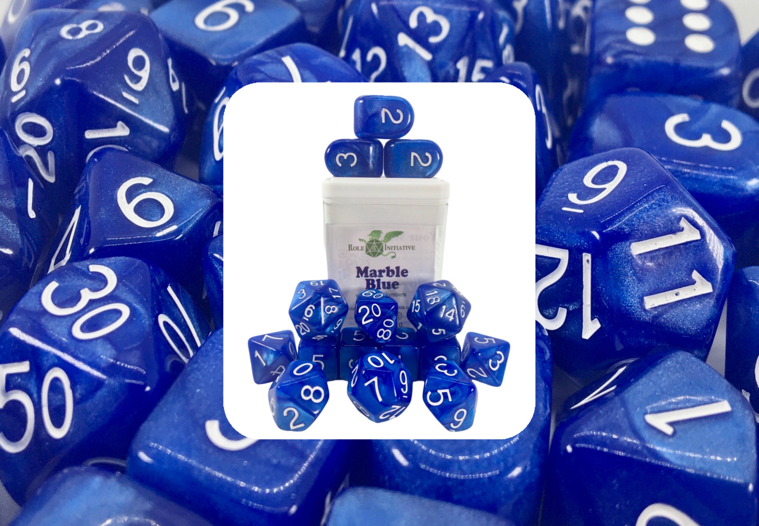 Role 4 Initiative - Marble Dice Set of 15 [Choose One]
