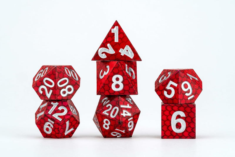 Fanroll: 7-Set Silicone Dragon Scale Dice [Choose A Color]