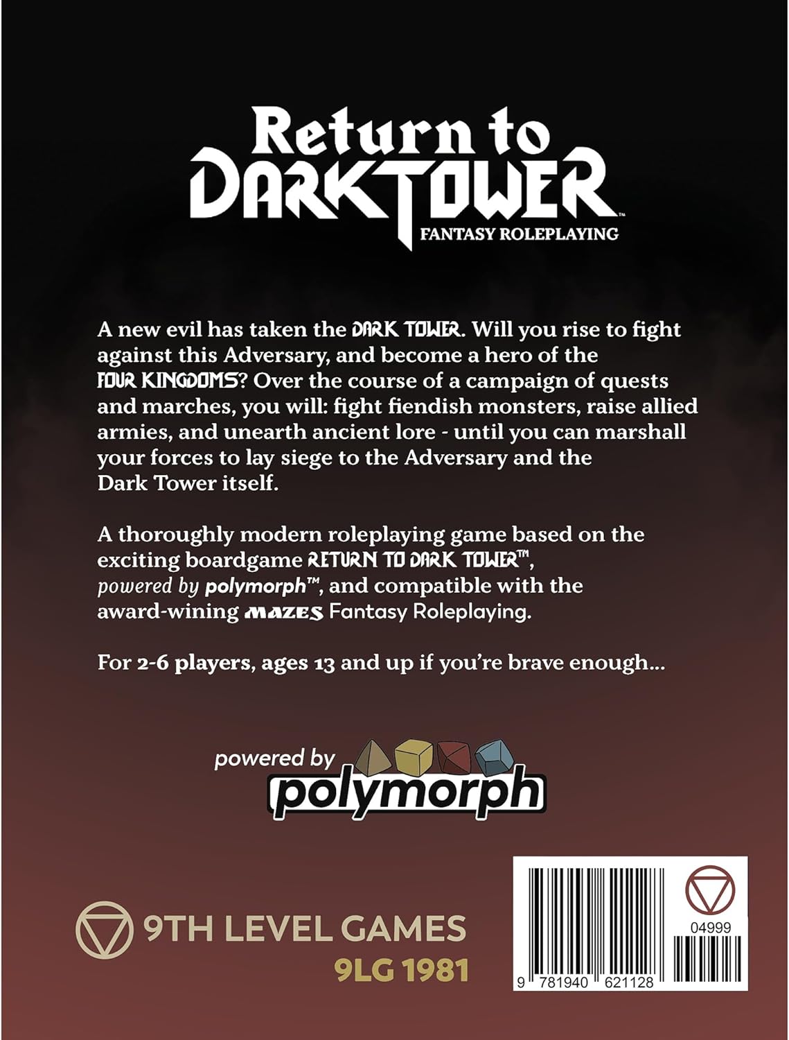Return to Dark Tower Fantasy Roleplaying Hardcover RPG Book