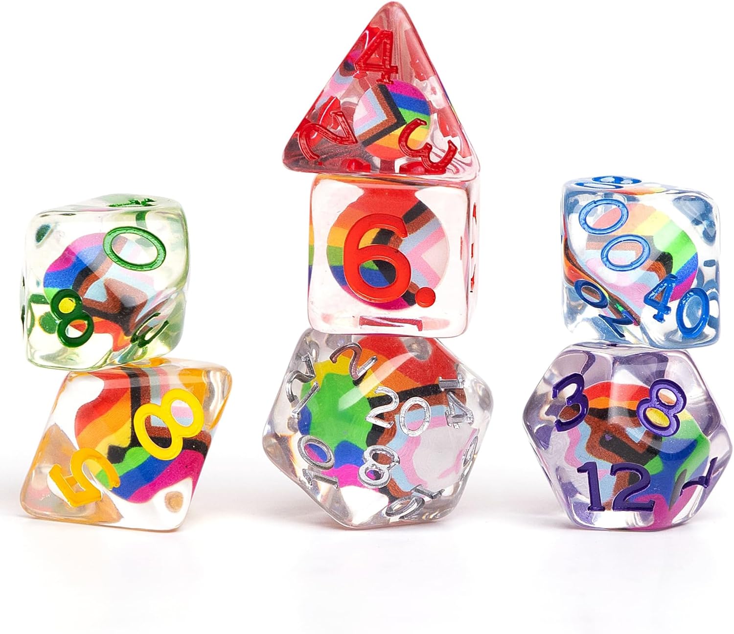 Sirius Dice: Dungeons & Dragons Progress Pride 7-Die RPG Dice Set