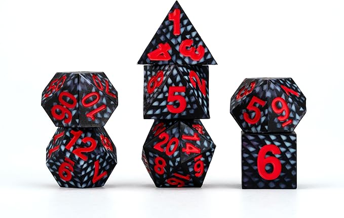 Fanroll: 7-Set Silicone Dragon Scale Dice [Choose A Color]