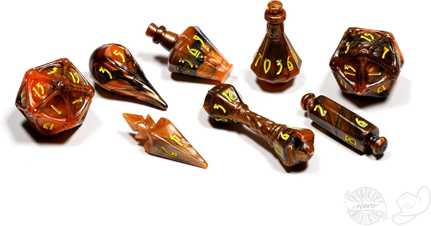 PolyHero: Wizard 8 Dice Set and Accessories [Choose One]