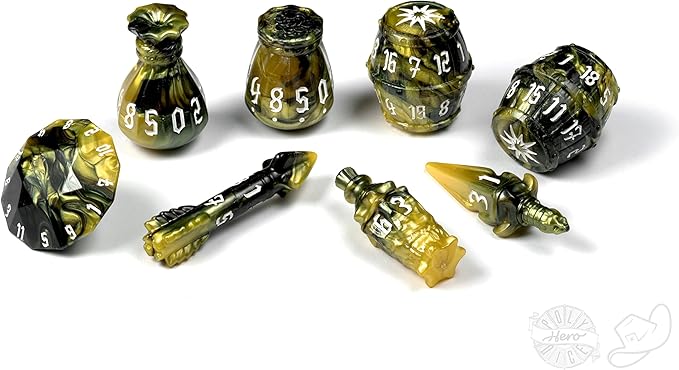 PolyHero: Rogue 8 Dice Set and Accessories [Choose One]