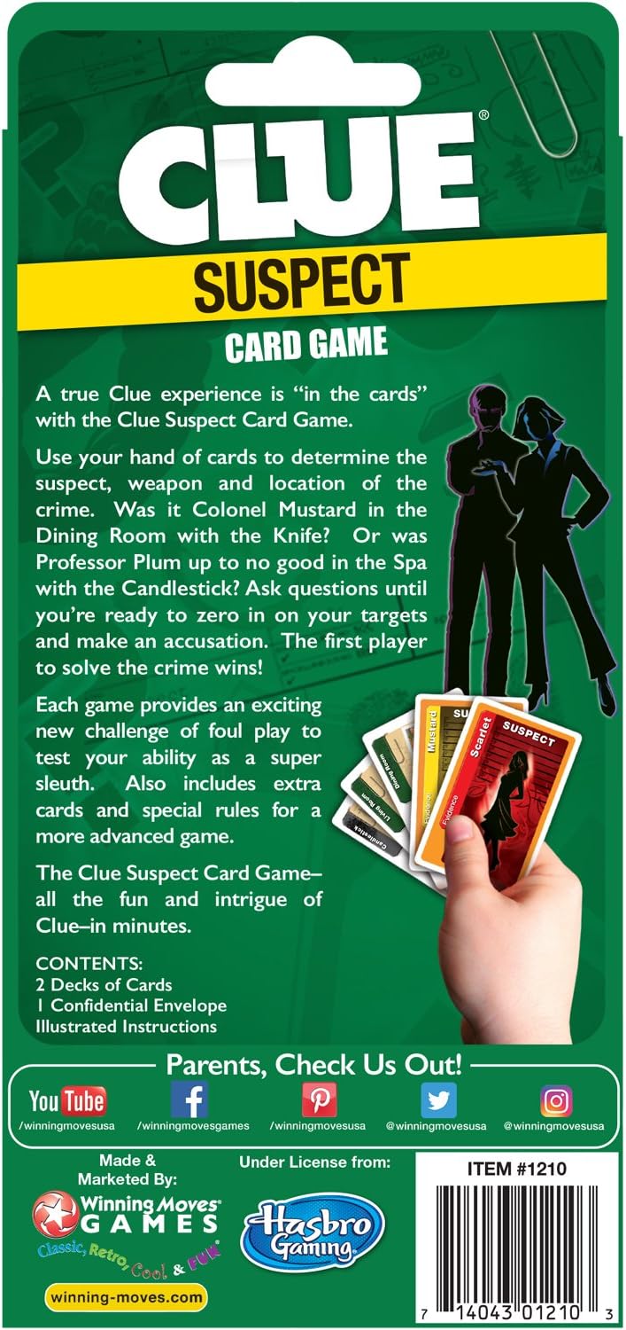 Clue Suspect Card Game