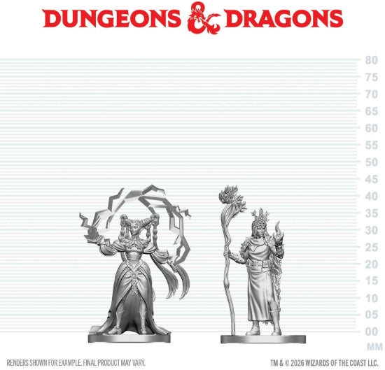 Nolzur's Marvelous Unpainted Miniatures - Human Druid & Elf Sorcerer