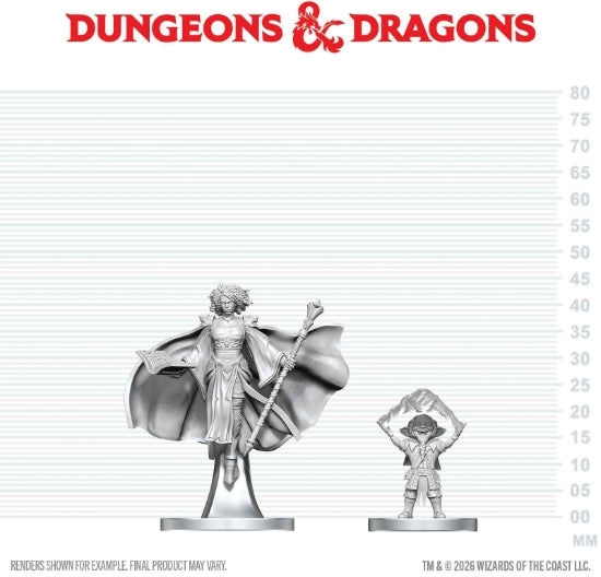 Nolzur's Marvelous Unpainted Miniatures - Gnome Warlock & Assimar Wizard