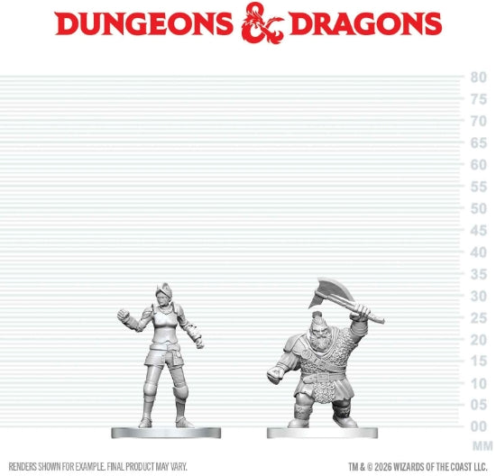 Nolzur's Marvelous Unpainted Miniatures - Cultist of Bane & Dwarf Zhentilar Soldier