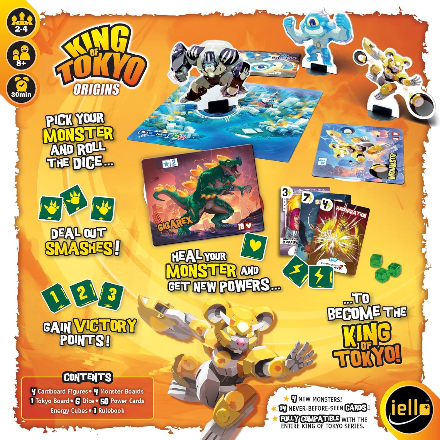 King Of Tokyo Origins Set + Decap Blumie + Apribottiglie Blumie - Gioco Da Tavolo 2-4 Giocatori, 30 Min, 8+ Anni