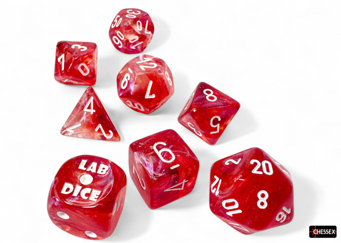 Chessex - Set Tube Lab Dice Borealis Polyhedral 7-Die Set [Choose A Color]