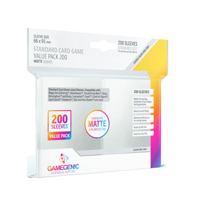 Sleeves: Matte - Standard Card Game-Size Value Pack 200
