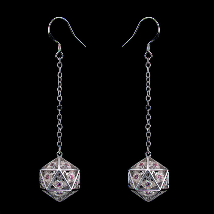 HYMGHO: Dragon's Eye D20 Earrings [Choose A Color]