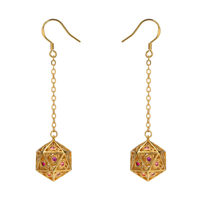 HYMGHO: Dragon's Eye D20 Earrings [Choose A Color]