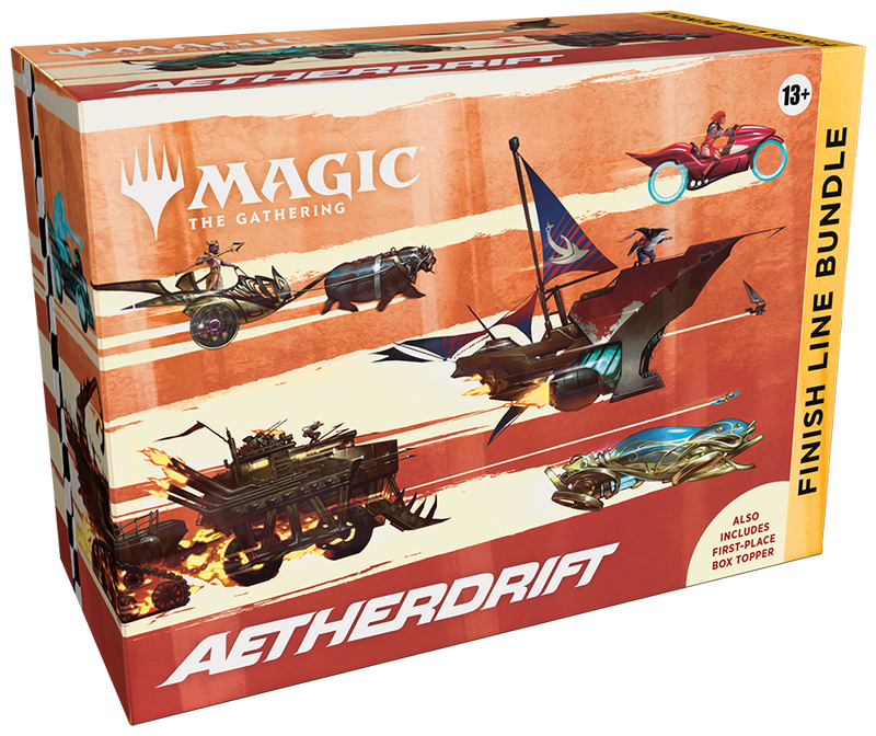 Magic: The Gathering Aetherdrift Finish Line Bundle (Includes exclusive alt-art cards and accessories, 2 Collector Boosters, 6 Play Boosters, 20 Lands, and more)