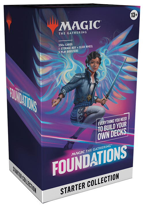 Magic: The Gathering Foundations Starter Collection - 350+ Magic Cards, 3 Play Boosters, Deck-Building Guide, Click Wheel, and Storage Box