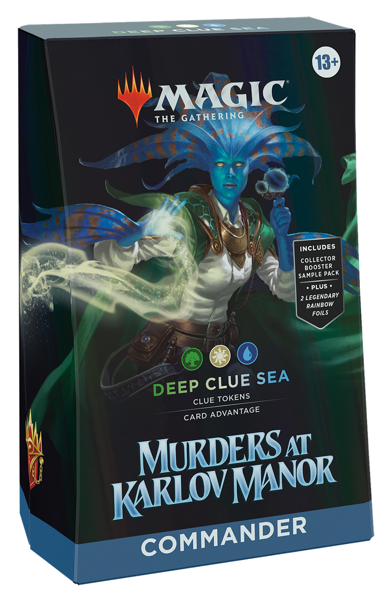 Magic: The Gathering Murders at Karlov Manor Commander Deck - Deep Clue Sea (100-Card Deck, 2-Card Collector Booster Sample Pack + Accessories)