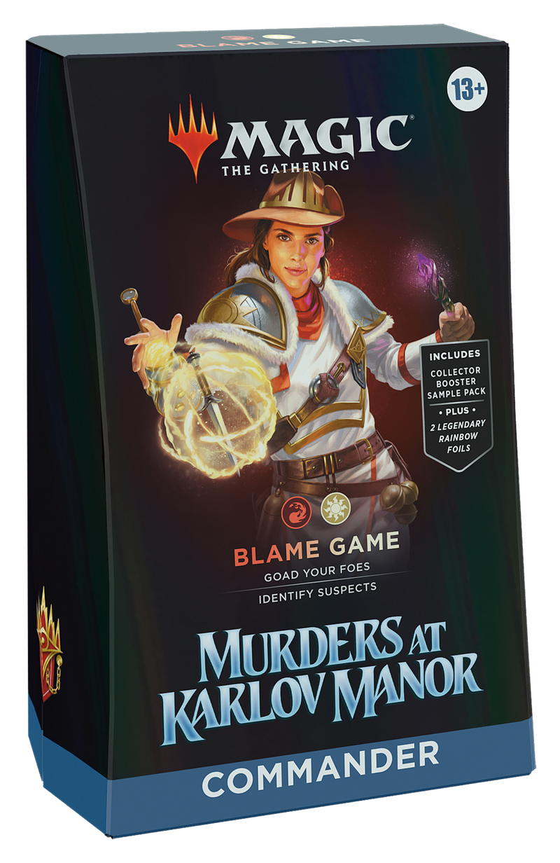 Magic: The Gathering Murders at Karlov Manor Commander Deck - Blame Game (100-Card Deck, 2-Card Collector Booster Sample Pack + Accessories)