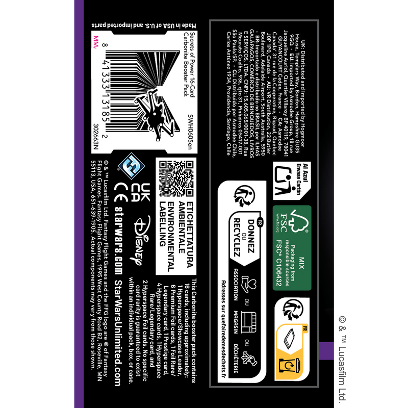 Star Wars: Unlimited: Secrets of Power: Carbonite Booster Pack