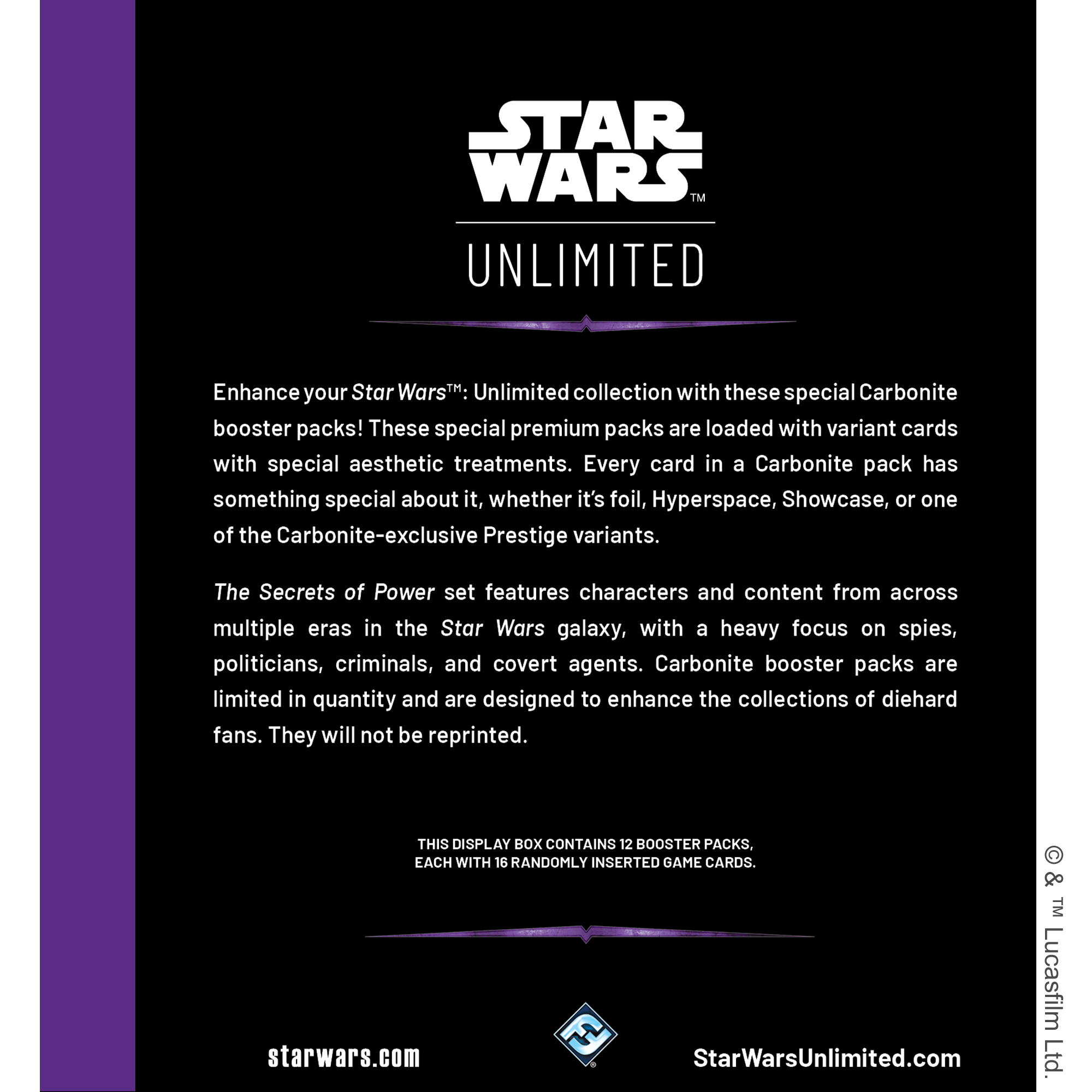 Star Wars: Unlimited: Secrets of Power: Carbonite Booster Display Box