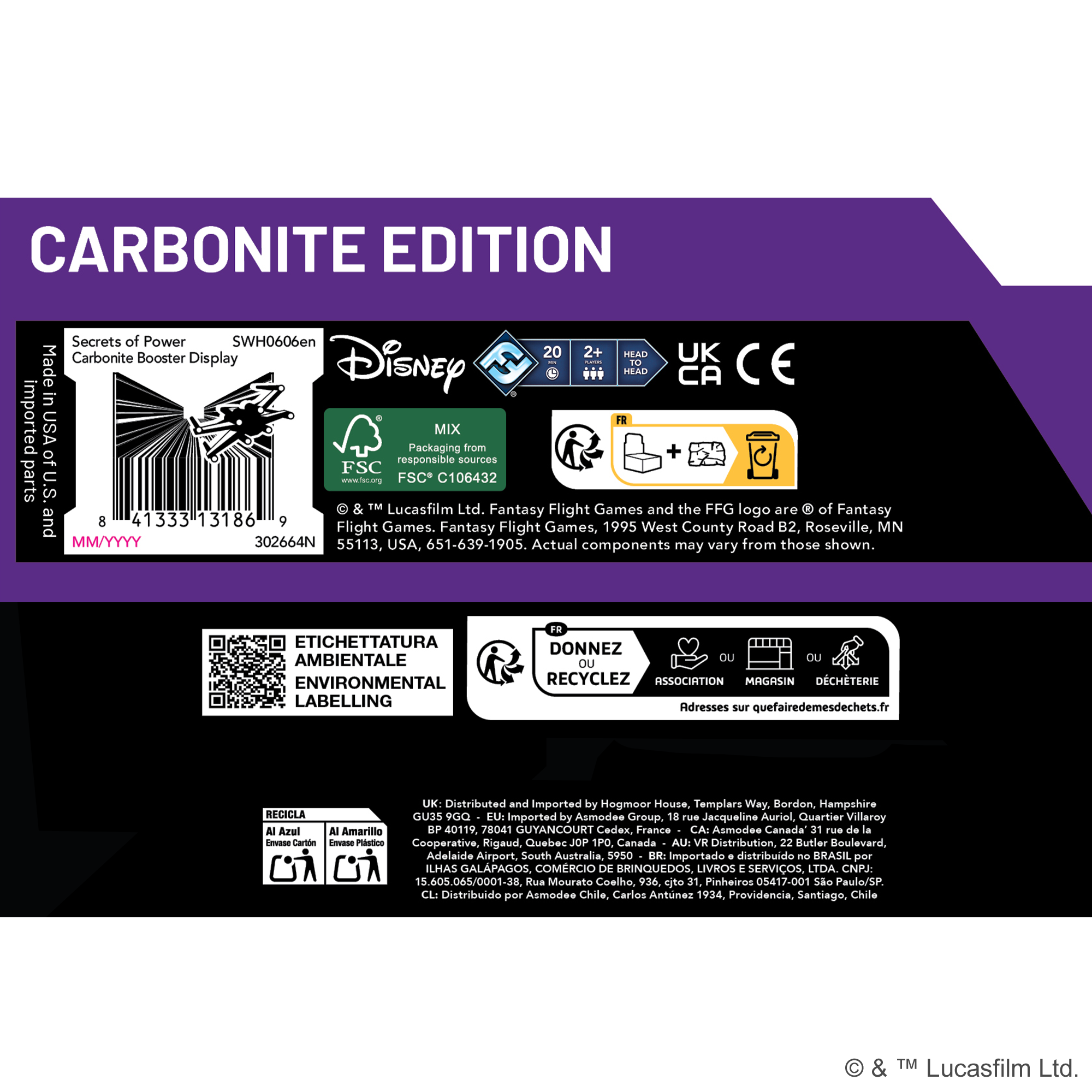 Star Wars: Unlimited: Secrets of Power: Carbonite Booster Display Box